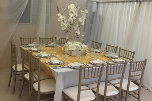 Gold table and chair rentals