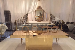 gold table and chair rentals
