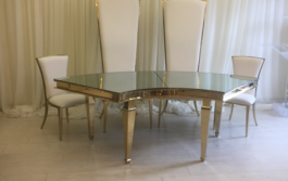 Golden table and chairs
