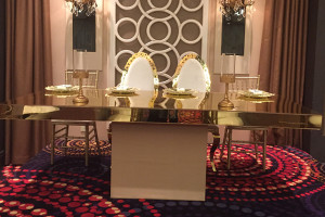 Gold table and chair decoration